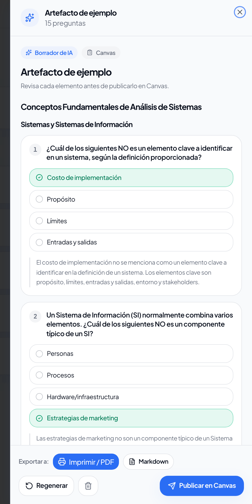 Panel de revision de artefacto anonimizado