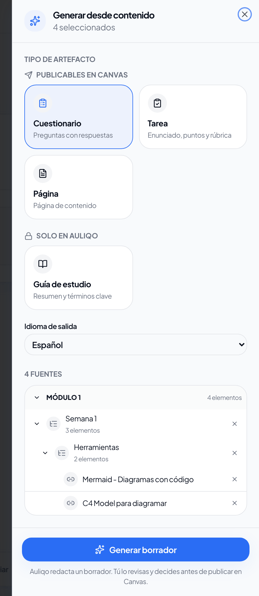Panel de generacion de contenido anonimizado